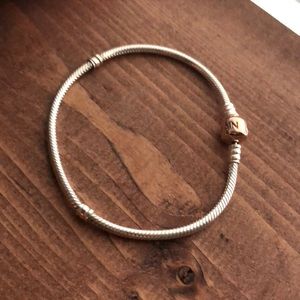 Size 21 Rose Gold Clasp Pandora Bracelet